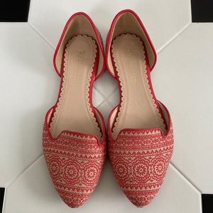 Restricted red and tan flats - size 8.5